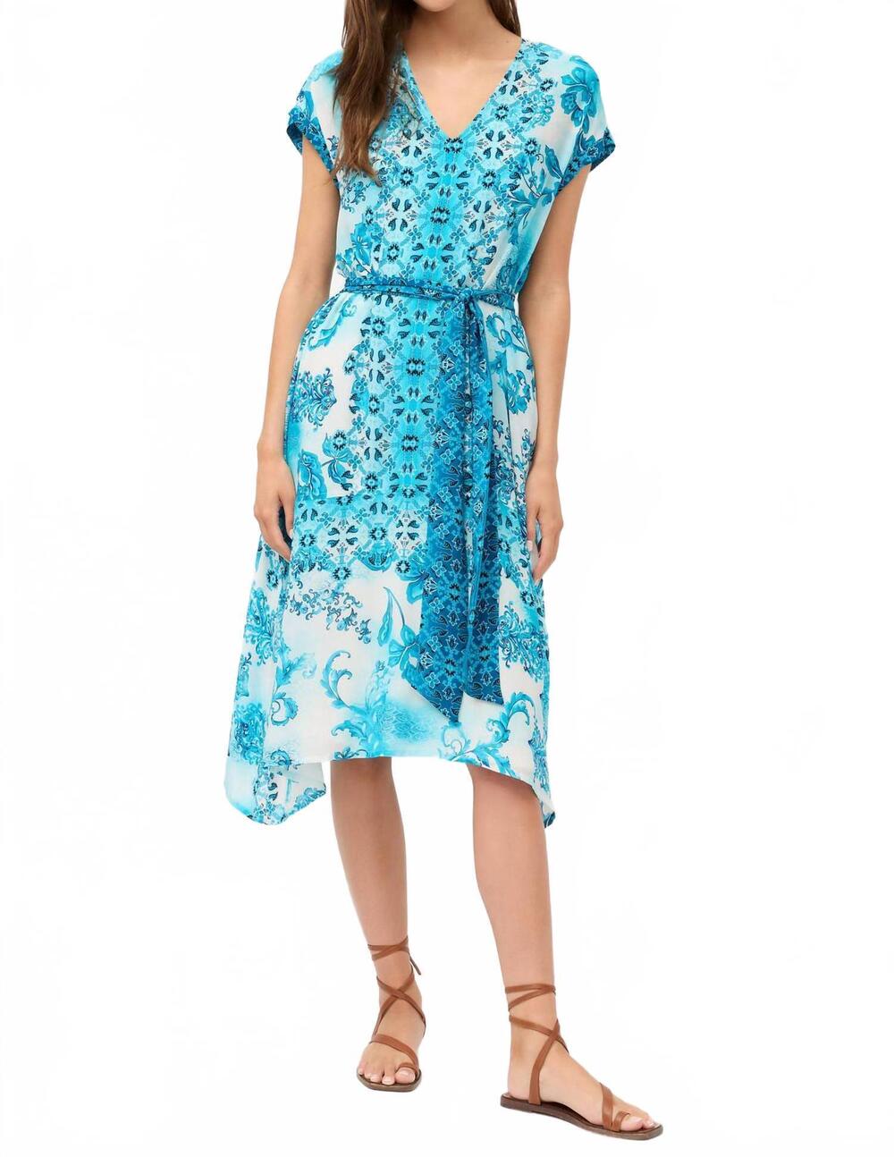 NEW JOHNNY WAS silk tie dress in vittoria scarf